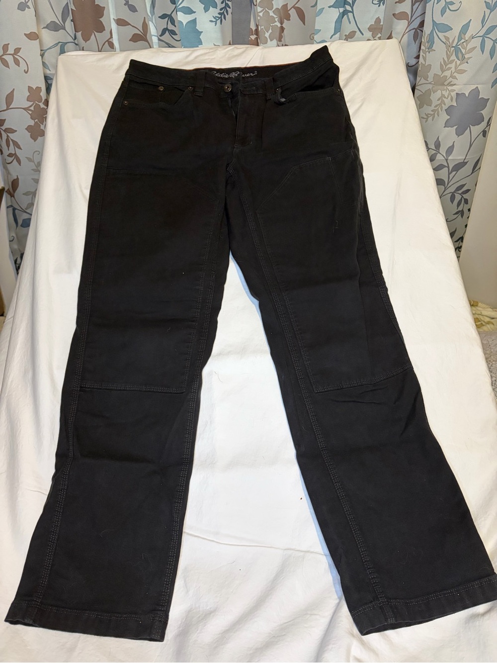 Eddie Bauer Black Wide-Leg Flare Work Pants
